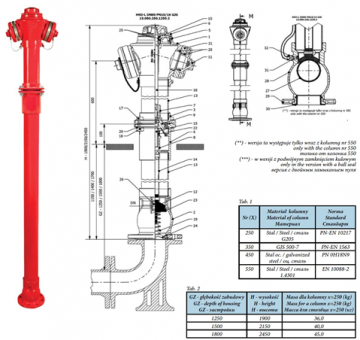 Hidrant SUPRATERAN,constructie retezabila cu 2 racorduri tip B DN 80/2,1m. Poza 4463